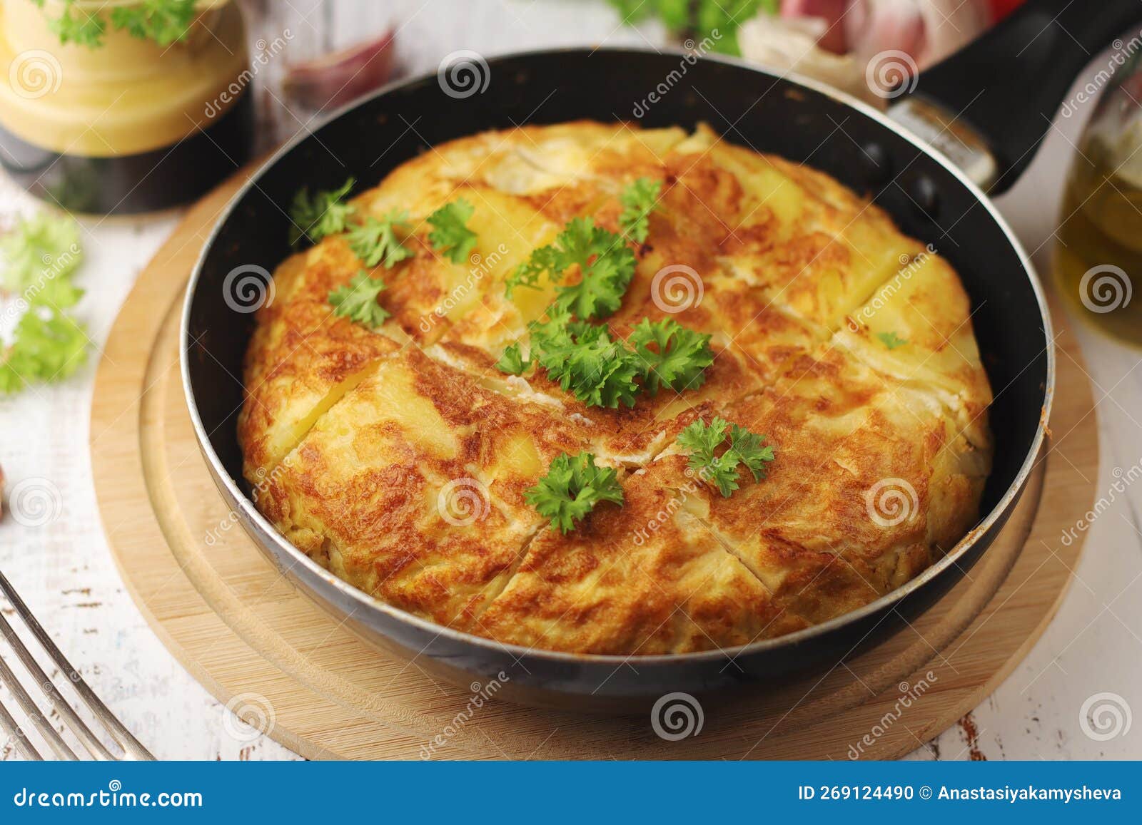 Traditional Spanish Dish Tortilla on the Table Stock Photo Image of