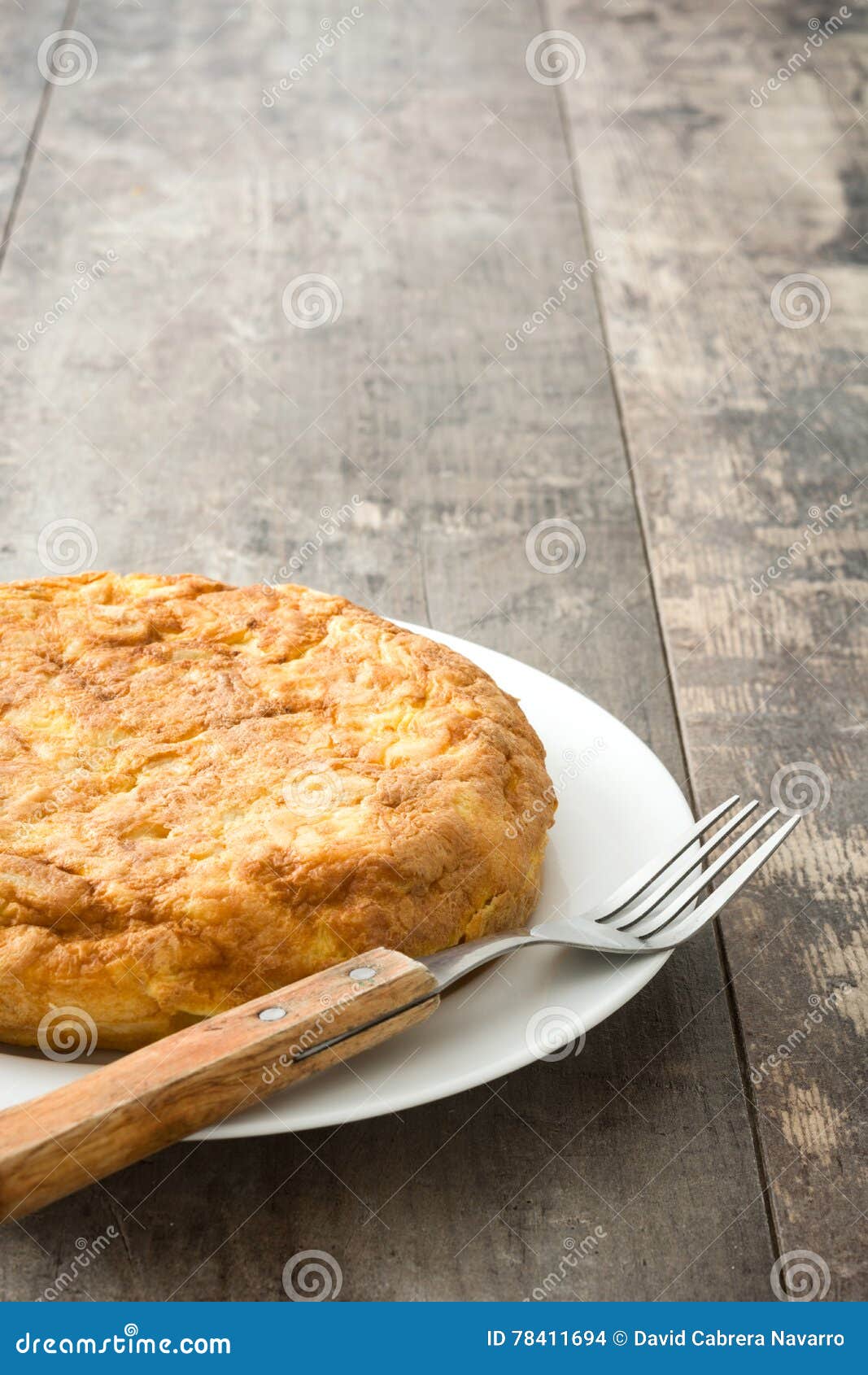 Traditional Spanish Omelette with Potatoes and Eggs Stock Photo Image