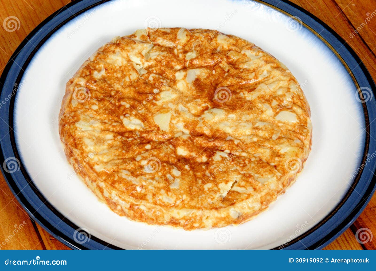 Traditional Spanish Tortilla. Stock Photo Image of andalucia, wooden