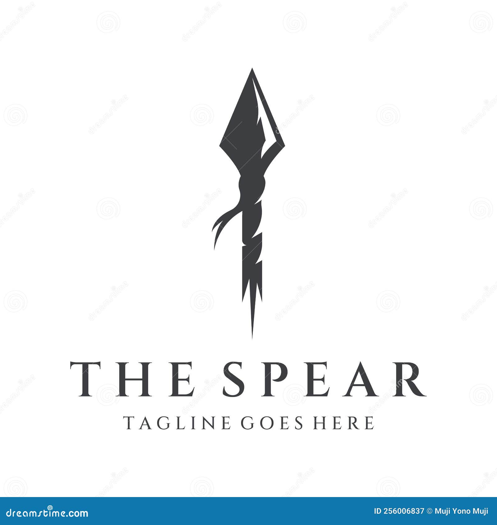 Traditional Spear Head and Spear Head Logo Template Design for Hunting