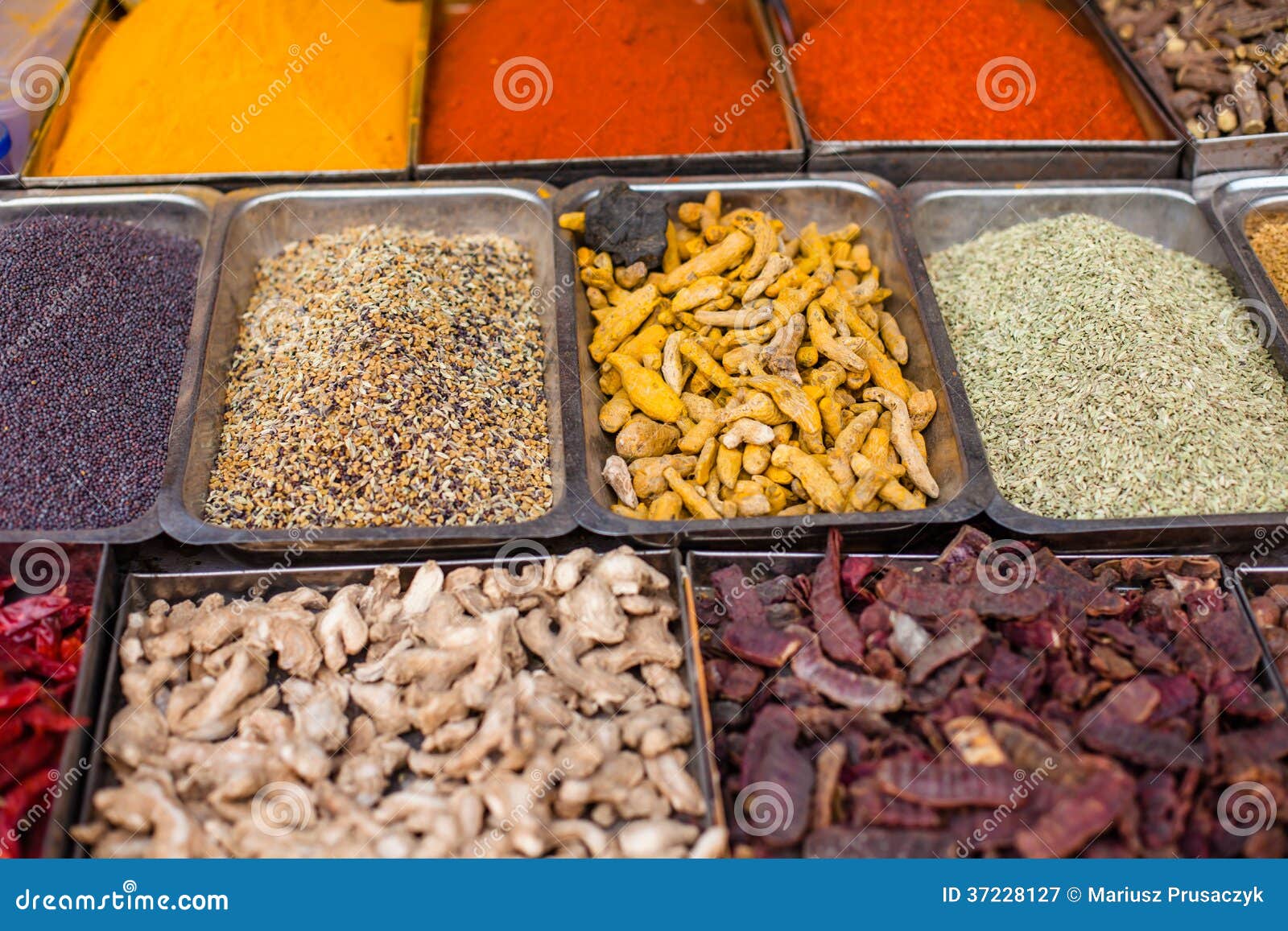 Traditional Spices Market in India. Stock Image Image of assorted