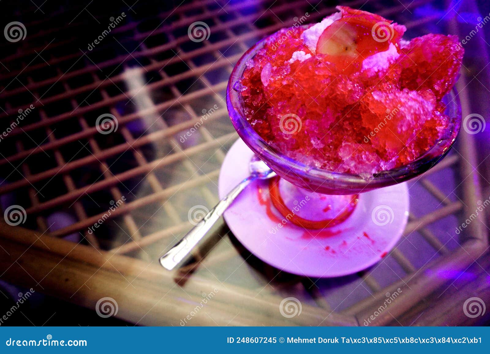 traditional starch serbet and snow dessert bici bici on a cup