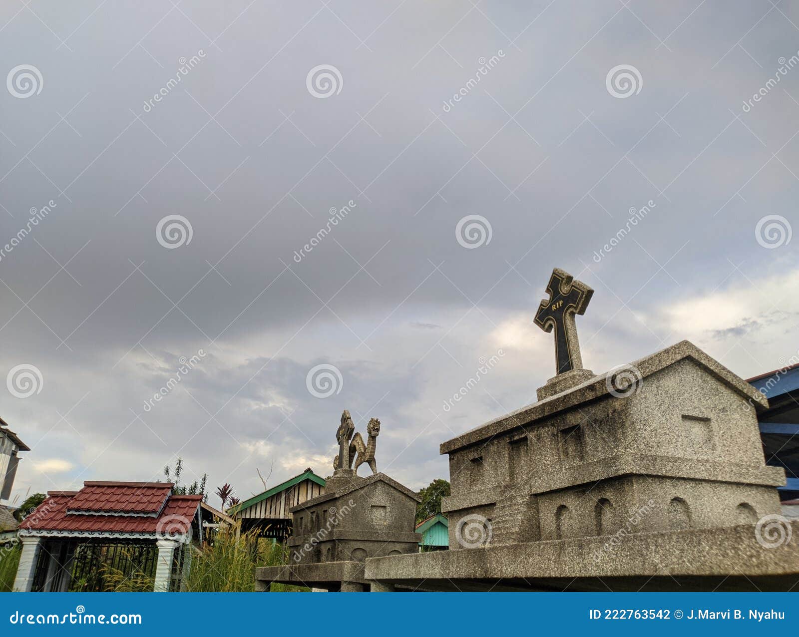 Traditional Statue At The Catholic Cemetery Stock Photo 222763542