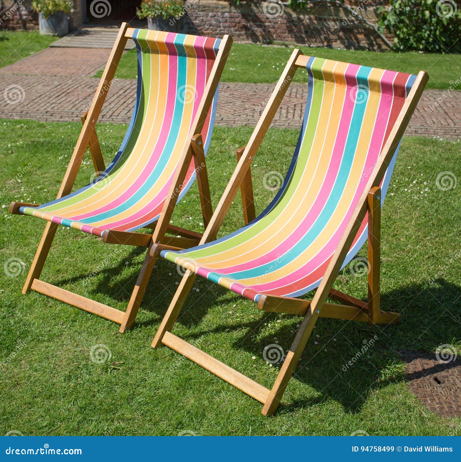 Traditional Striped Deck Chairs Stock Image Image Of Chairs