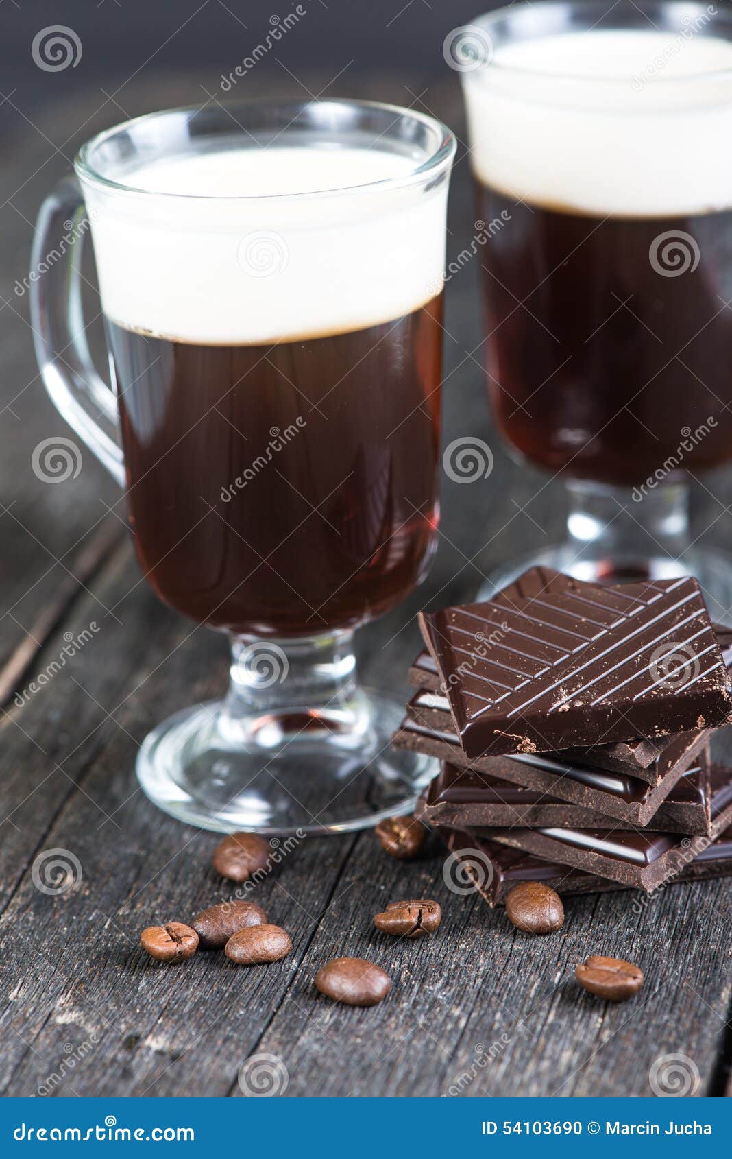 Traditional Strong Irish Coffee Stock Photo - Image of black, glass ...