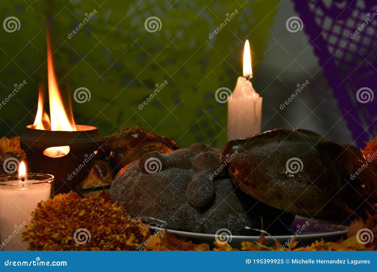 traditional sugary bread of the dead, celebrating the day of the dead