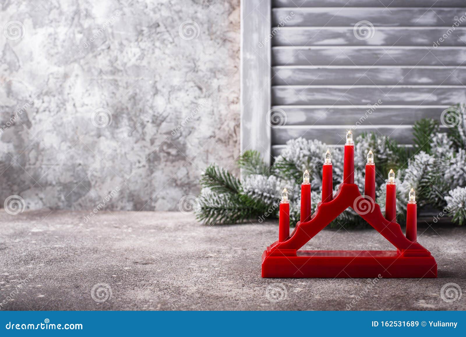 Traditional Swedish Candlestick with Seven Candles Stock Image Image