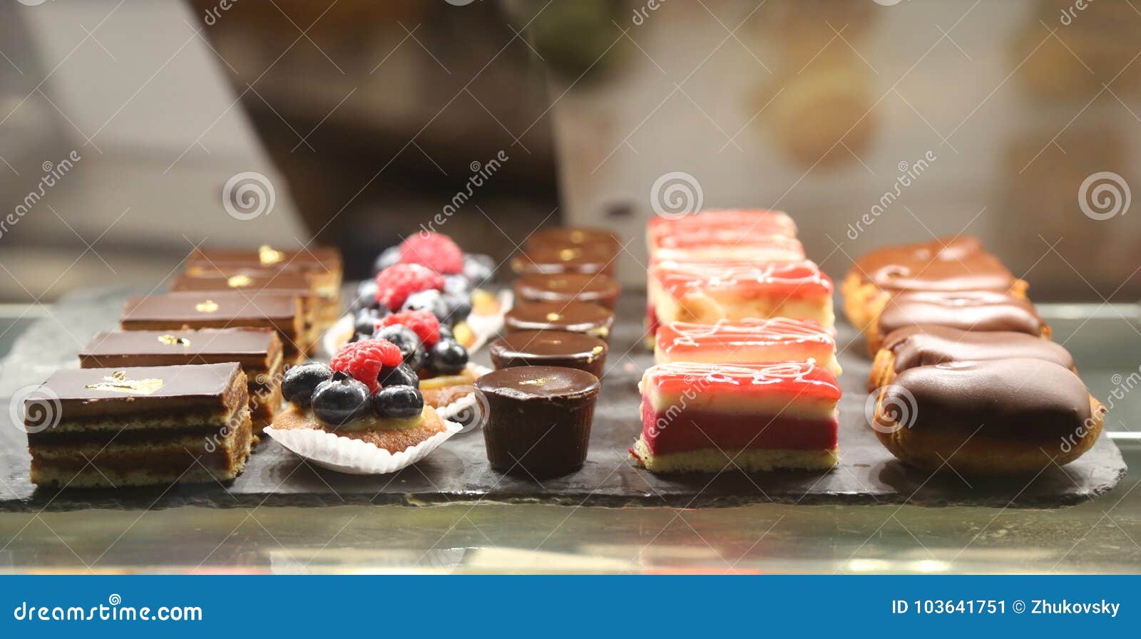 Traditional Sweets in French Bakery Stock Image Image of berry