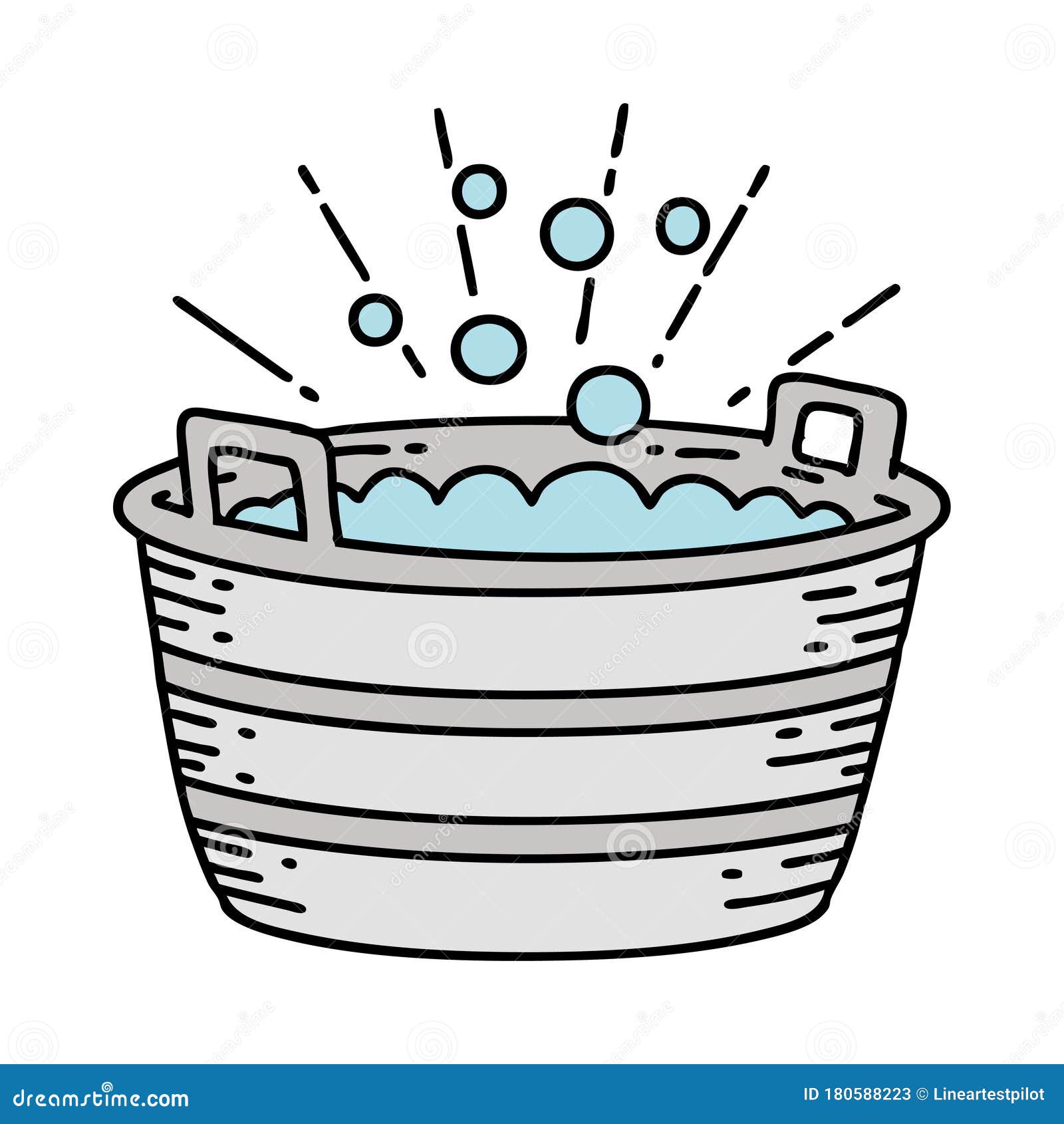 Traditional Tattoo Style Tin Bath Stock Vector Illustration of metal