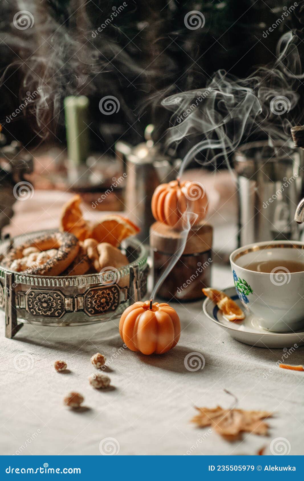 Traditional Tea Drinking. Table Setting for Tea Drinking. Tea with