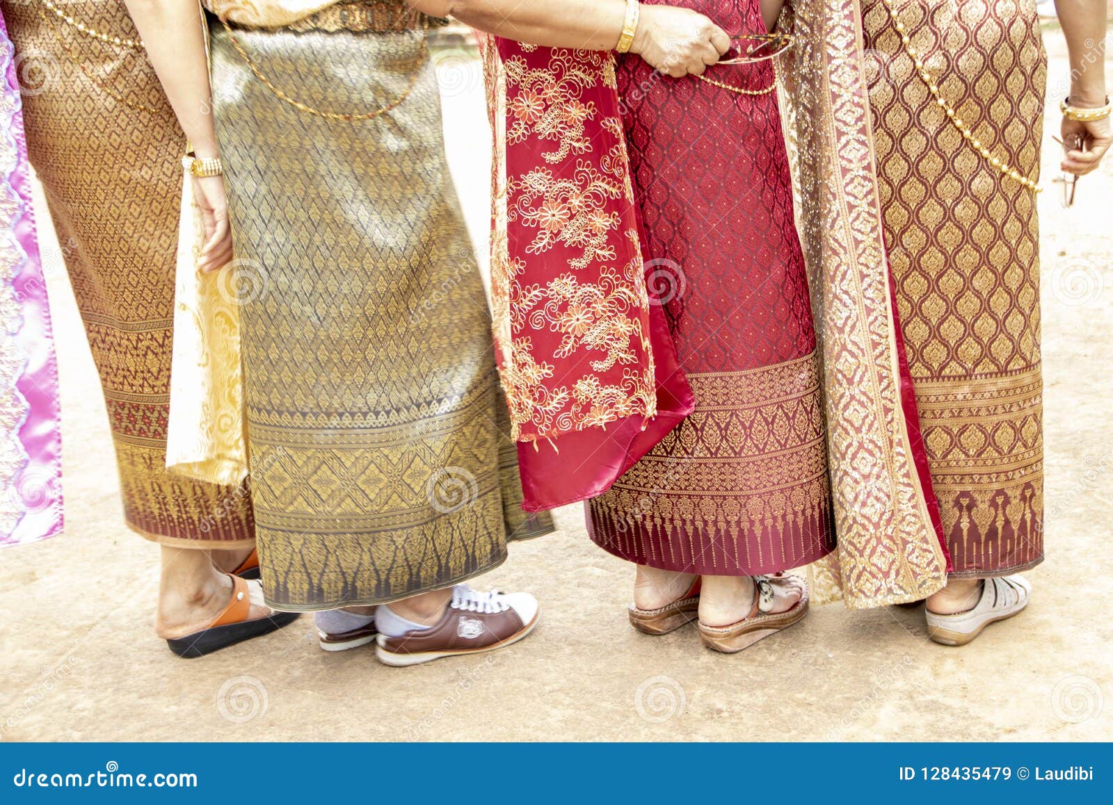 Traditional thai skirts editorial stock image. Image of clothing