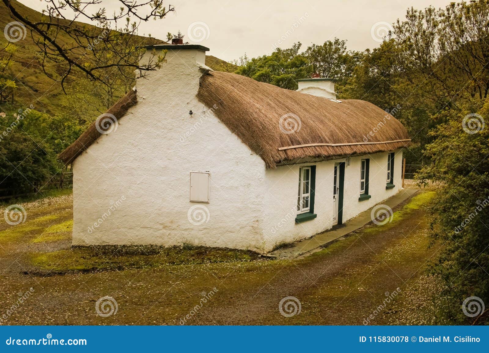 Traditional Thatched Cottage County Donegal Ireland Stock Photo