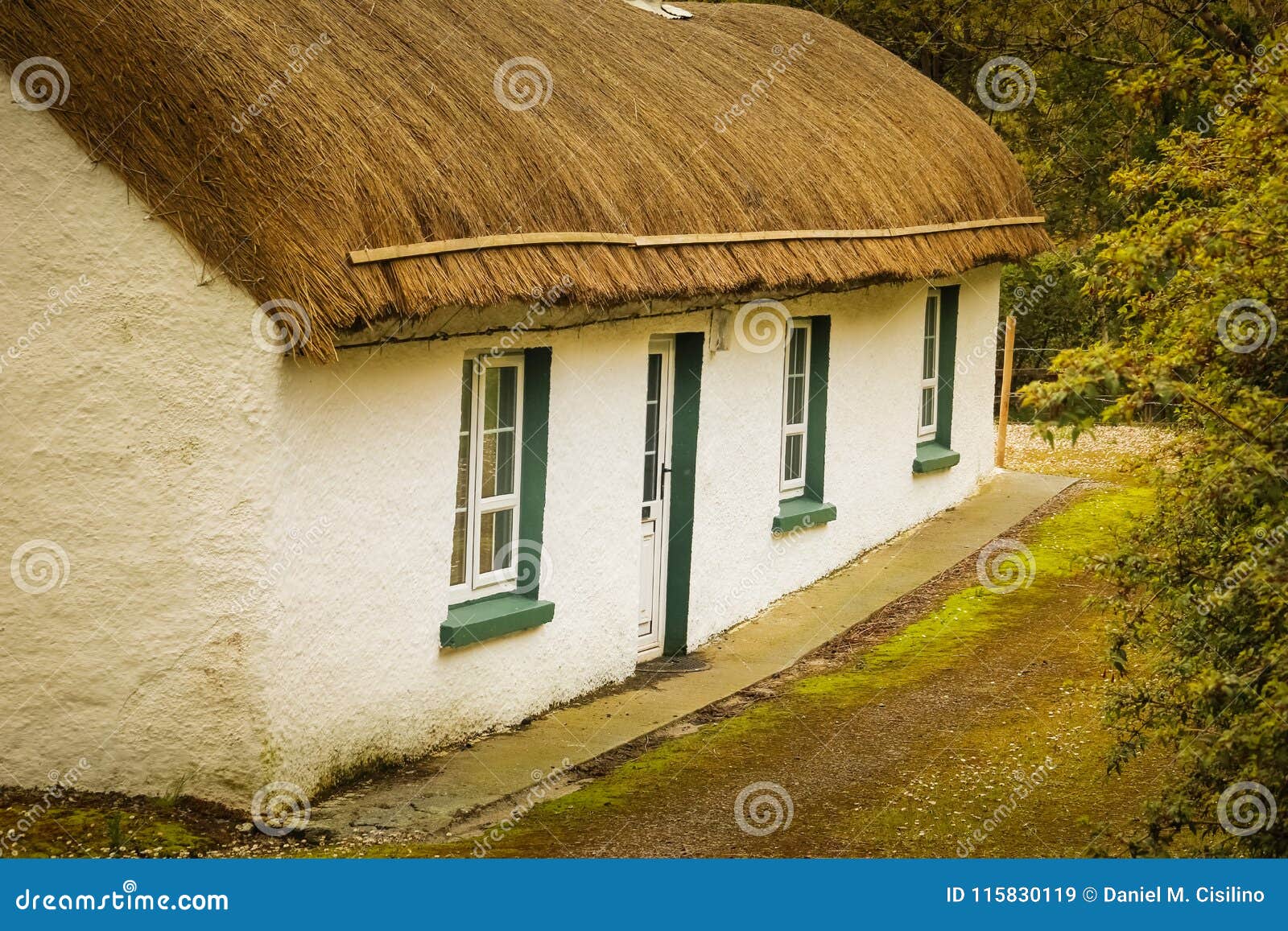 Traditional Thatched Cottage County Donegal Ireland Stock Image