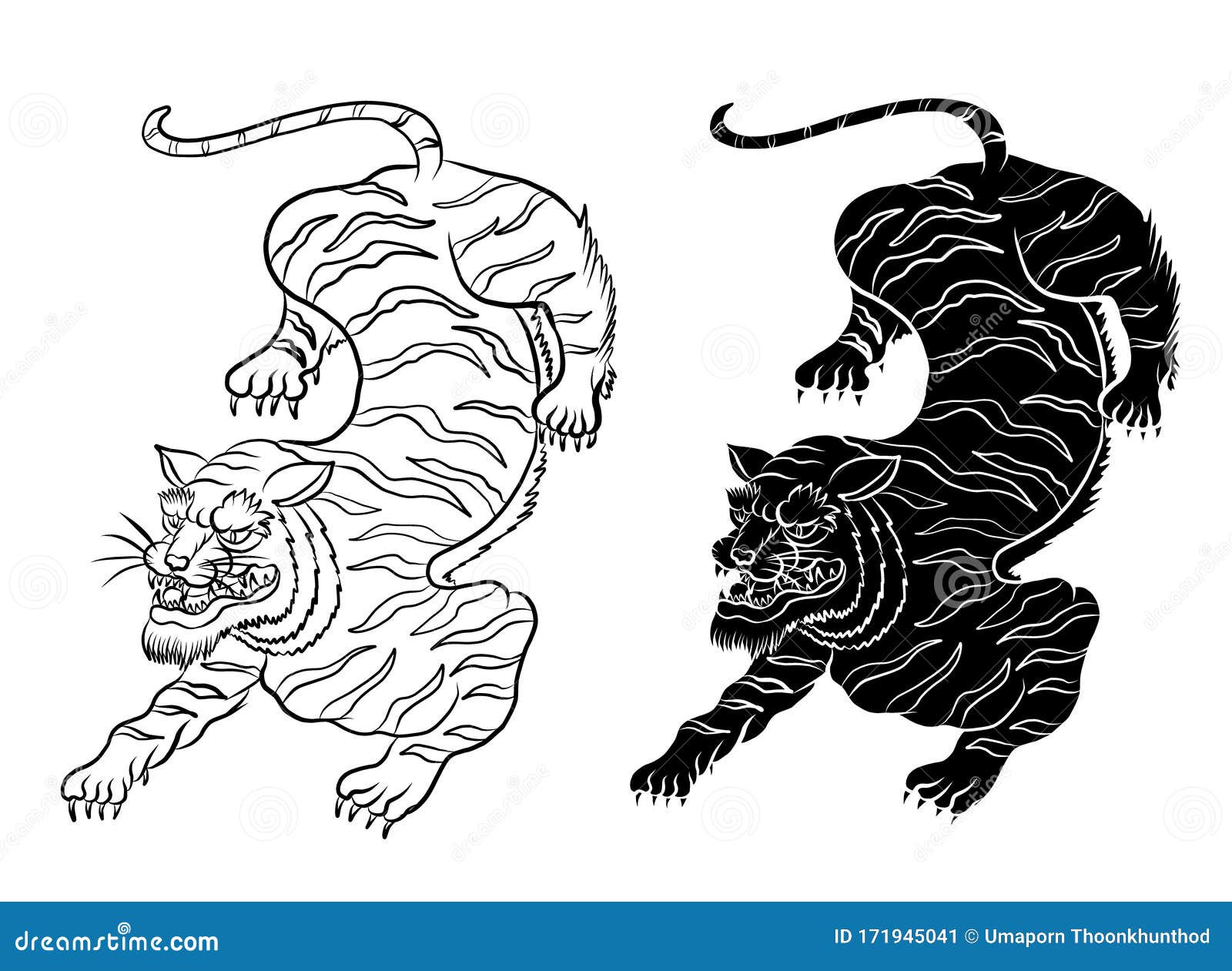 Traditional Tiger Vector Illustration for Sticker or Tattoo Design on Background. Stock Vector - Illustration of drawingjapan, aggressive: 171945041 Traditional Tiger Vector Illustration for Sticker or Tattoo Design on Background. Stock Vector - Illustration of drawingjapan, aggressive: 171945041