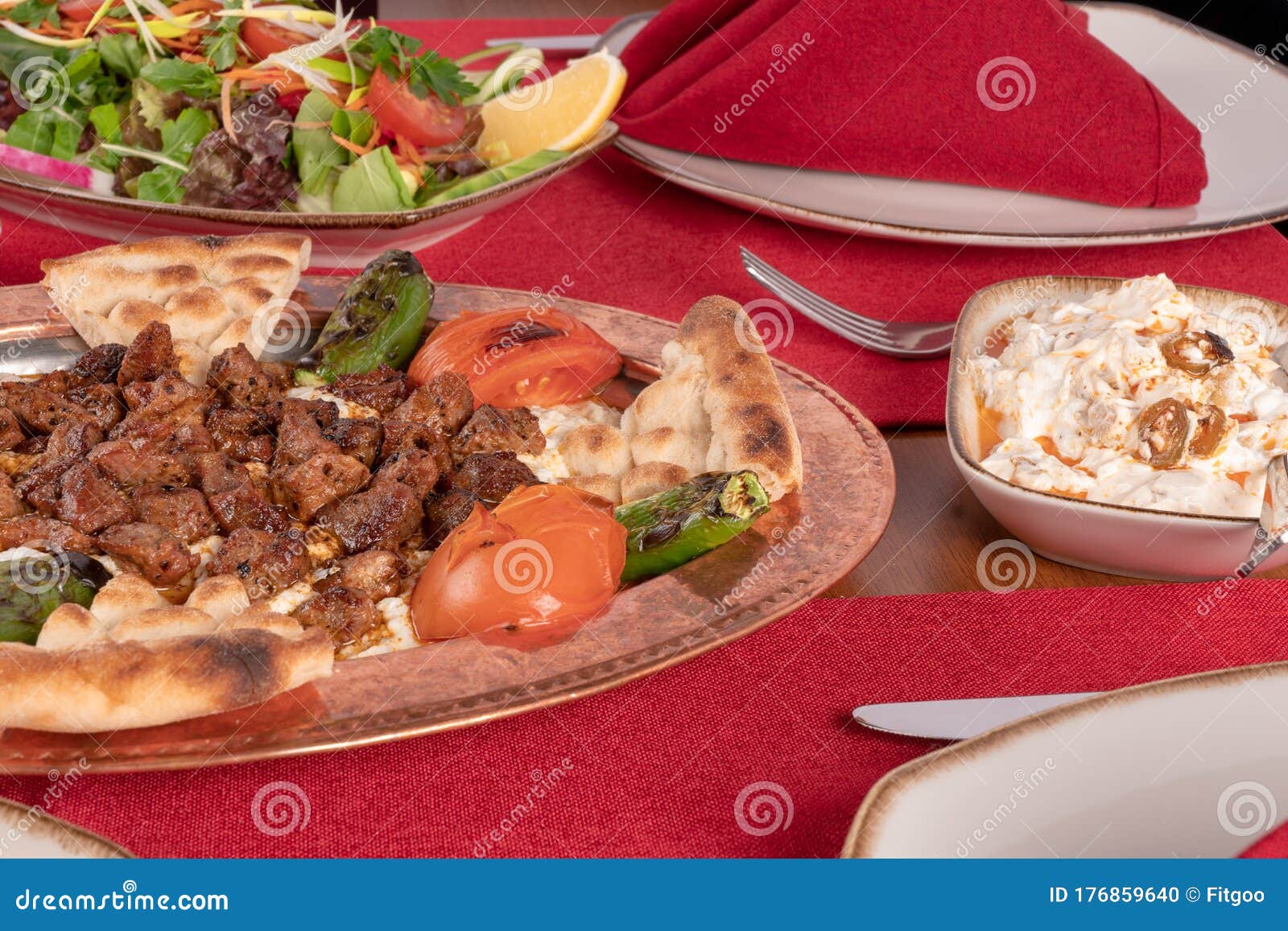 Traditional Turkish Arabic Cuisine Ali Nazik Kebab Stock Photo