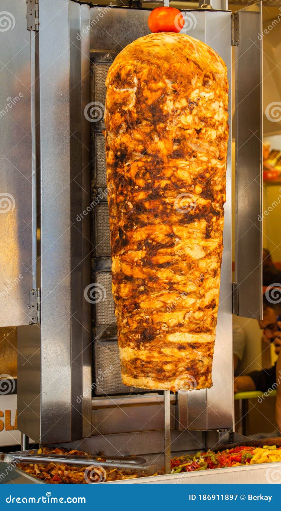 Traditional Turkish Chicken Doner Kebab Kebab on Skewer. Turkish ...