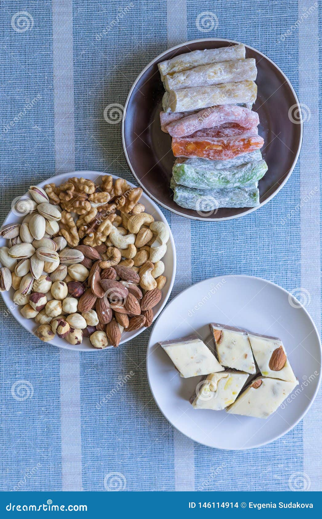 Traditional Turkish Delight. Oriental Dessert Halva on a Plate ...