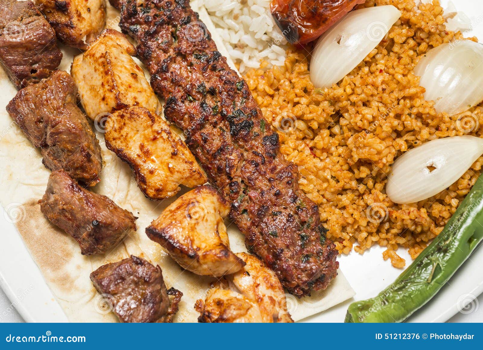 Traditional Turkish Meal Selections of Kebabs Stock Photo Image of