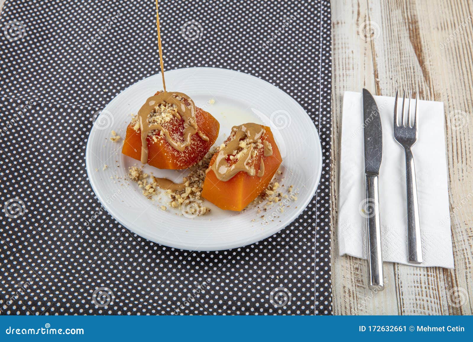 Pieces of Sweet Baked Pumpkin. the Turkish Dish - Kabak Tatlisi Stock ...