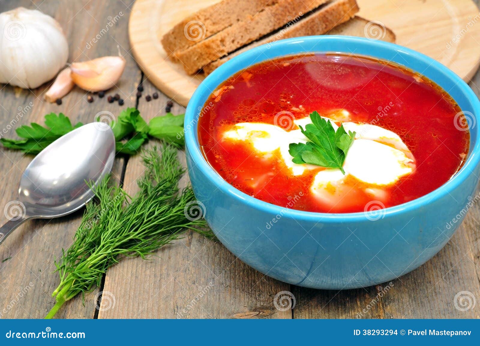 Traditional Ukrainian Borscht Soup Stock Photo Image of home, russian