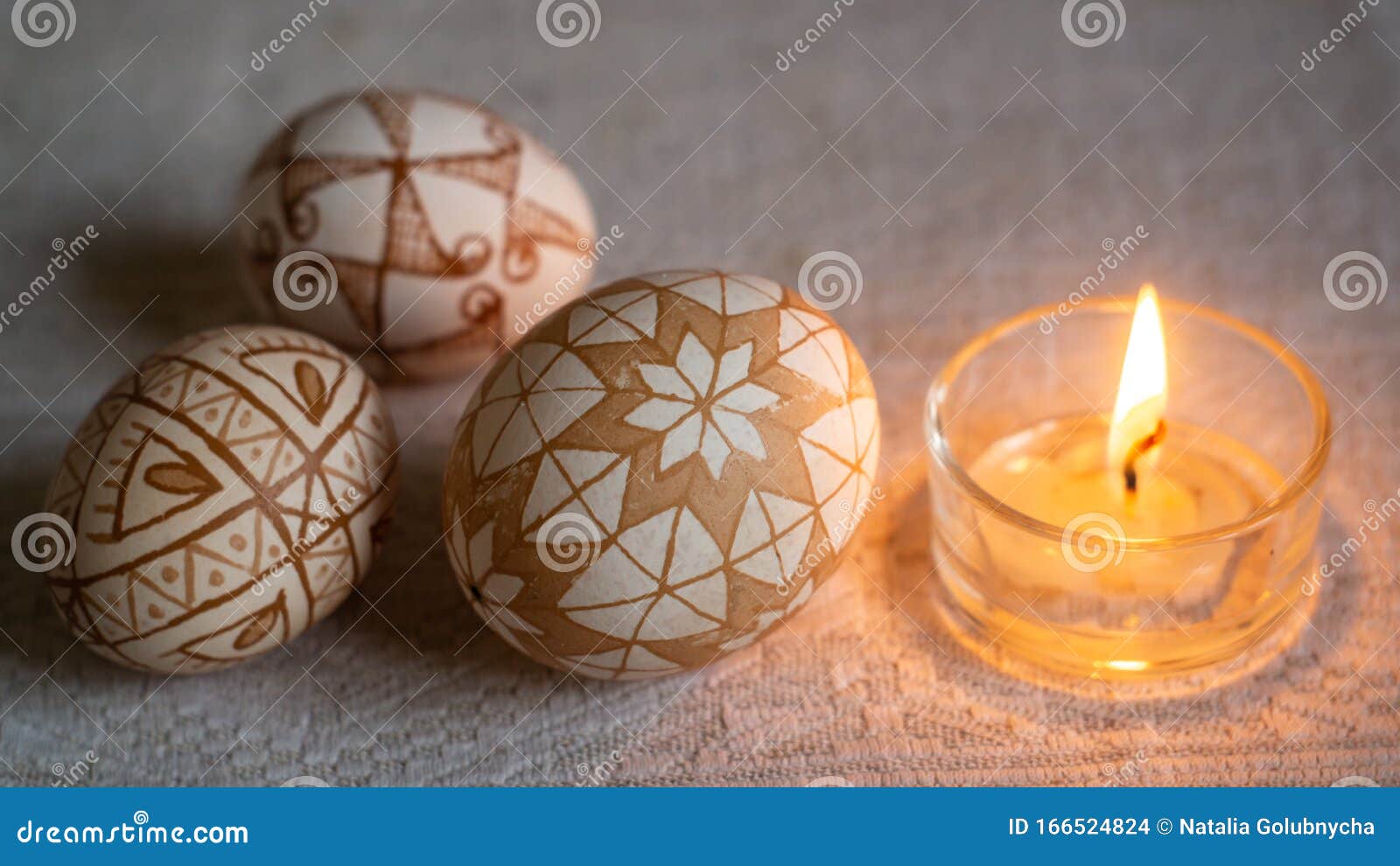 Traditional Ukrainian Easter Eggs Hot Wax Painted Stock Photo Image