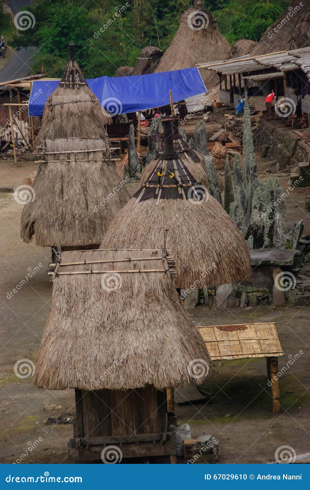 traditional village bena on flores island