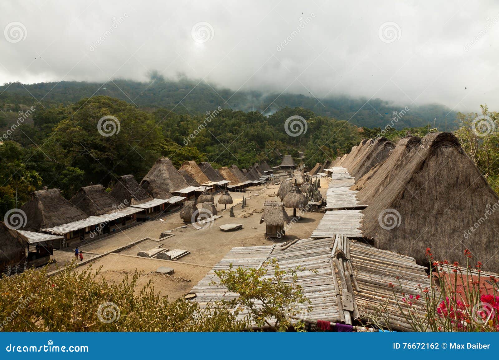 traditional village bena on flores island indonesia