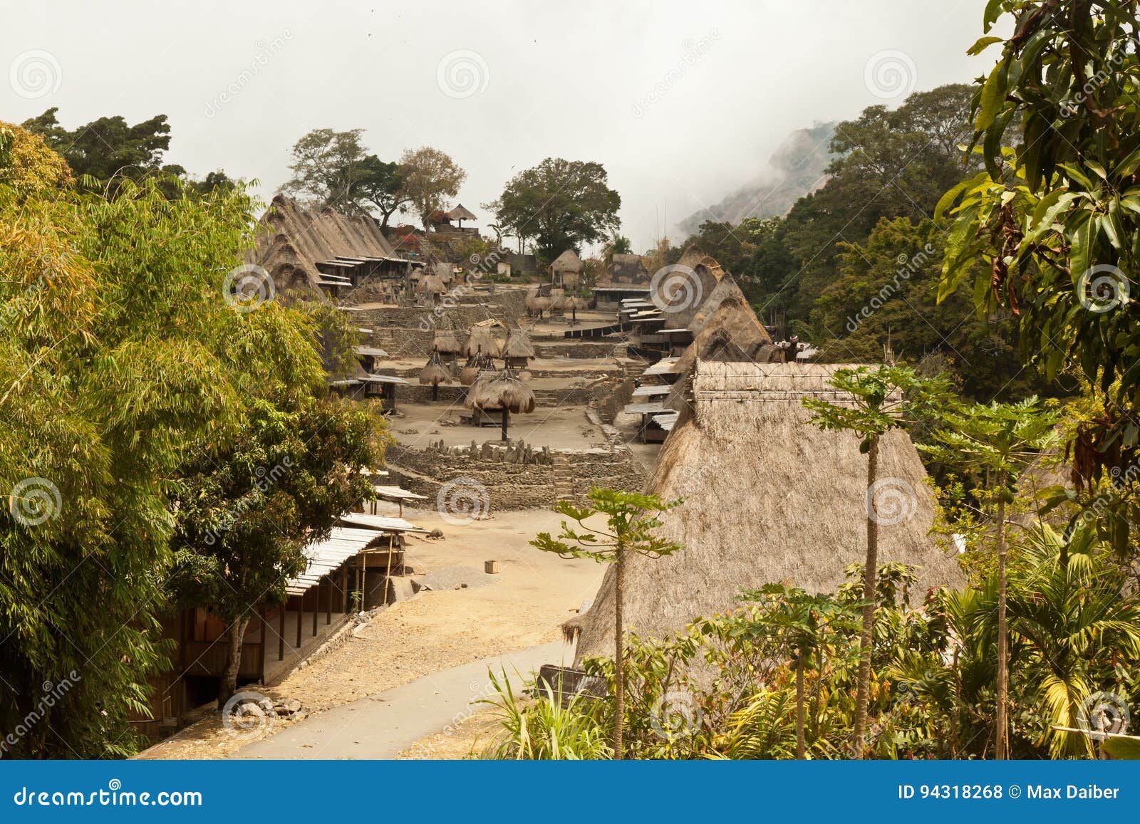 traditional village bena on flores island indonesia