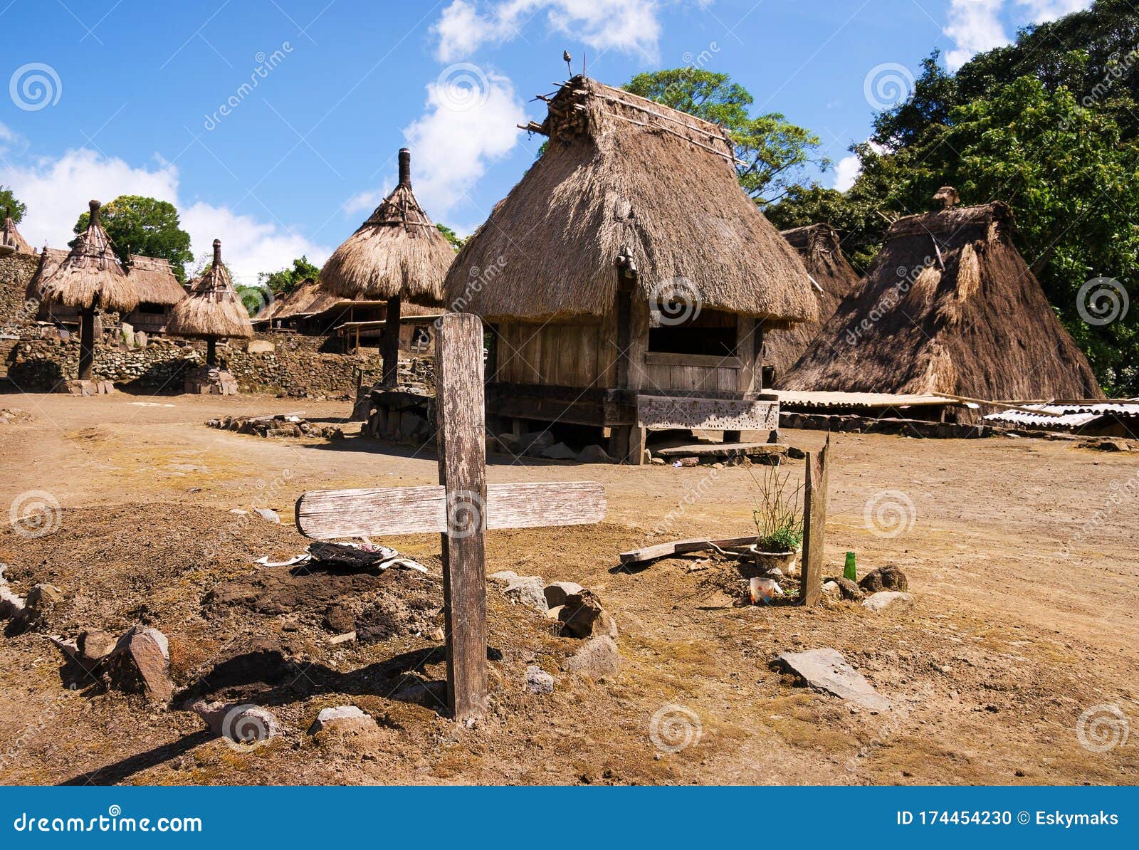 Traditional Village Bena on Flores Island Indonesia Stock Photo - Image ...