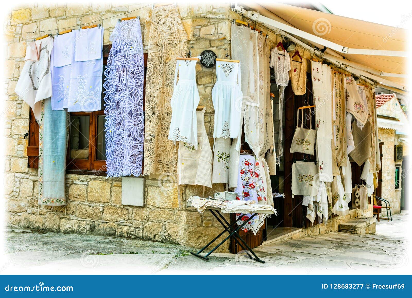 traditional village omodos with lace workshops.cyprus island