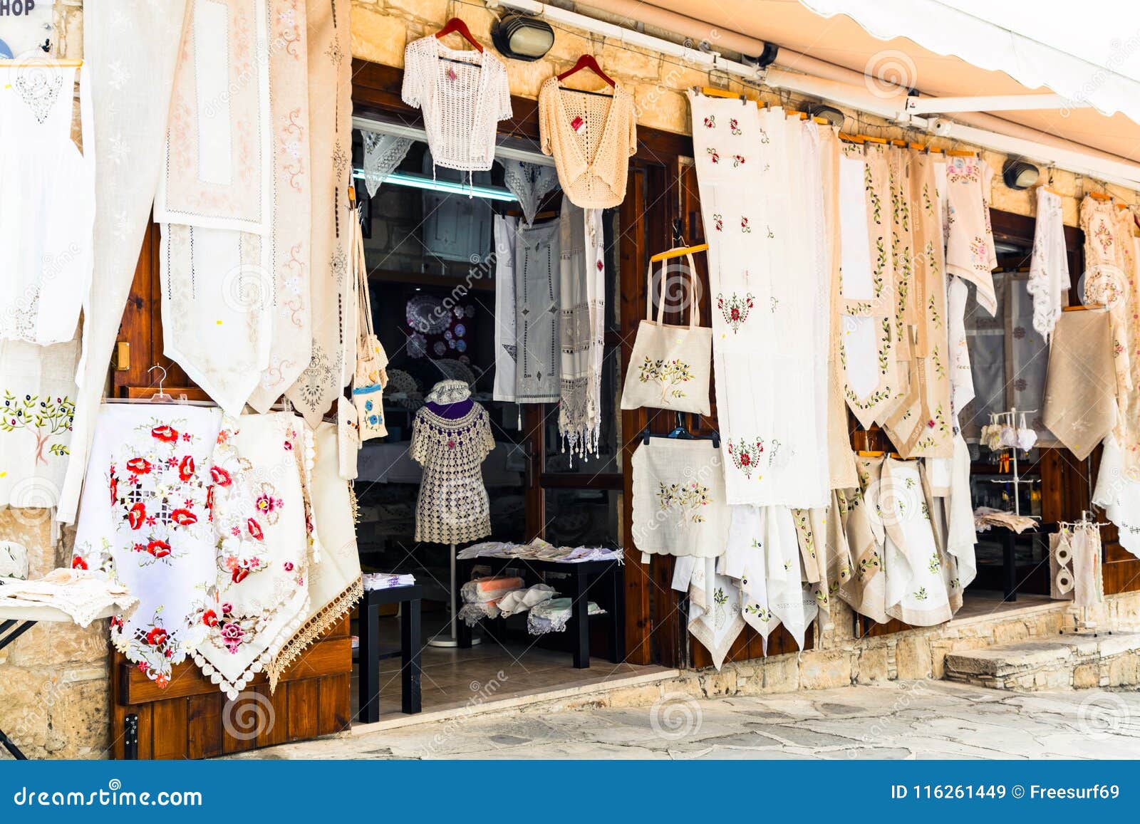 traditional villages of cyprus with lace workshops. omodos