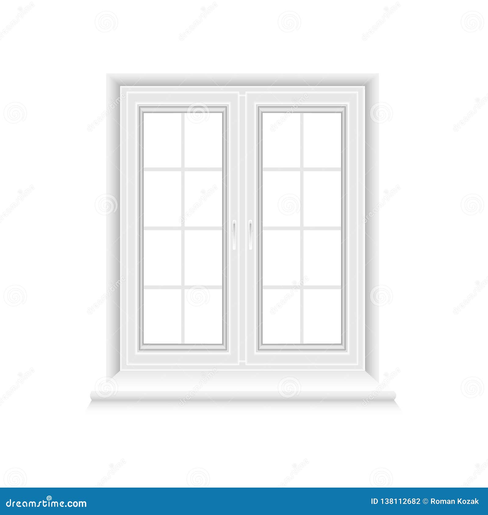 Traditional White Window Frame on White Background Stock Vector ...