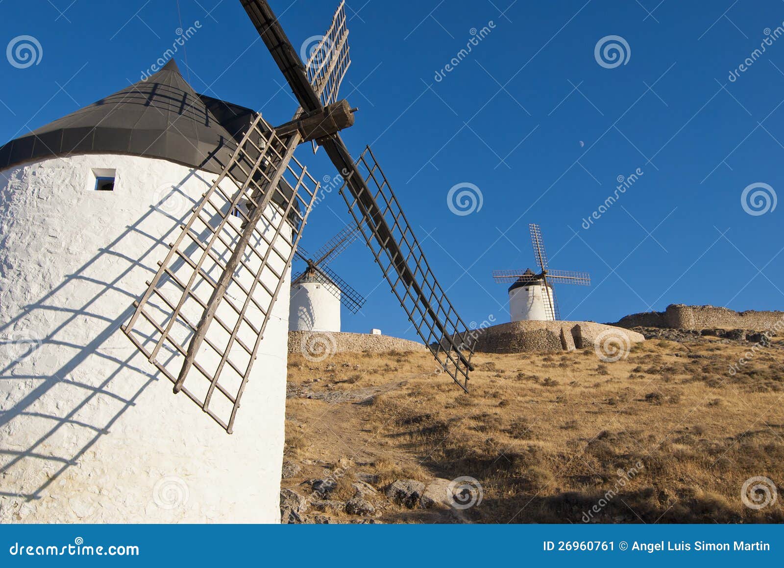 Traditional Windmills in Spain Stock Image Image of mancha, quijote