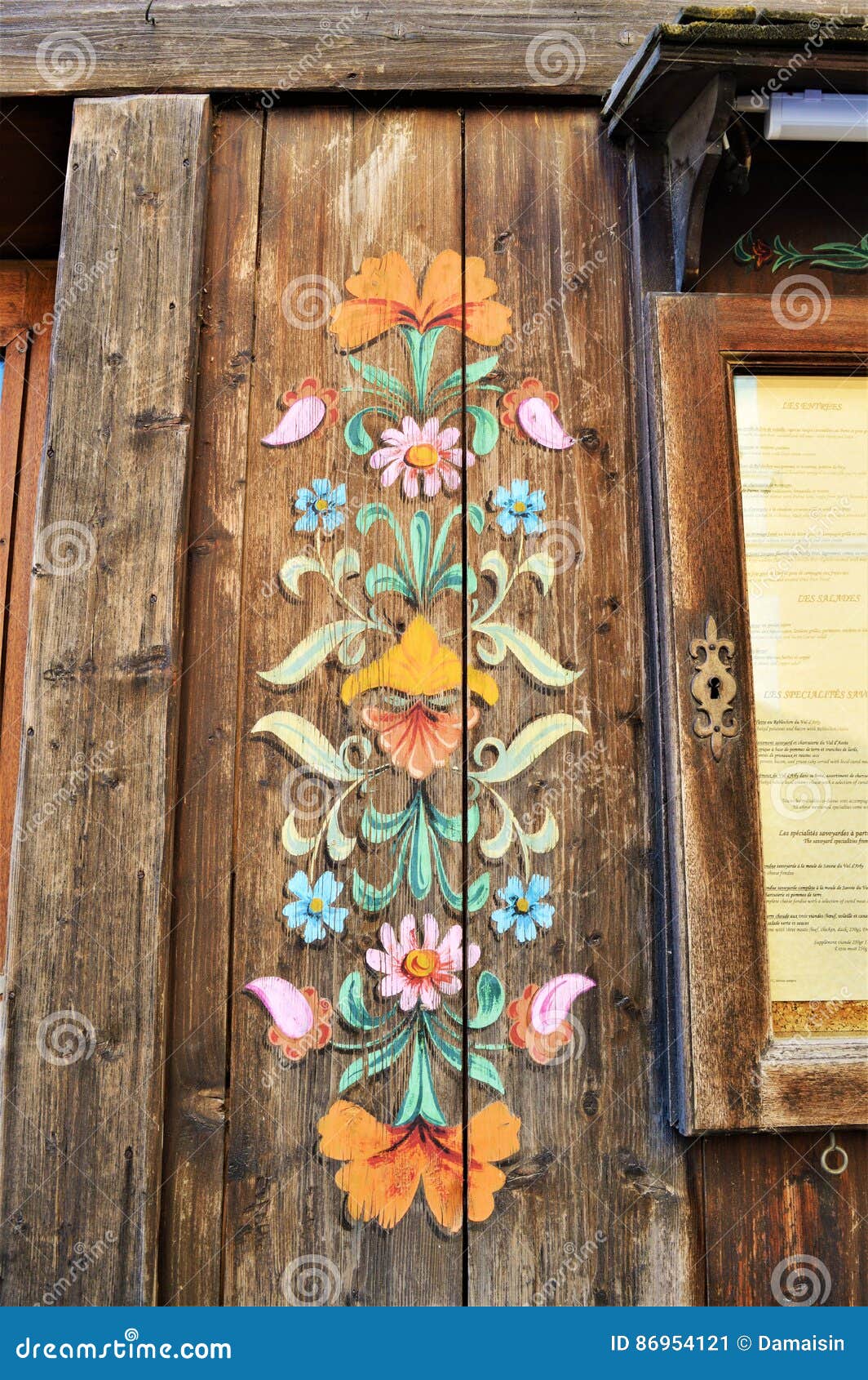 Traditional Wood Decorations in Swiss Alps Stock Image - Image of clock,  chalet: 86954121