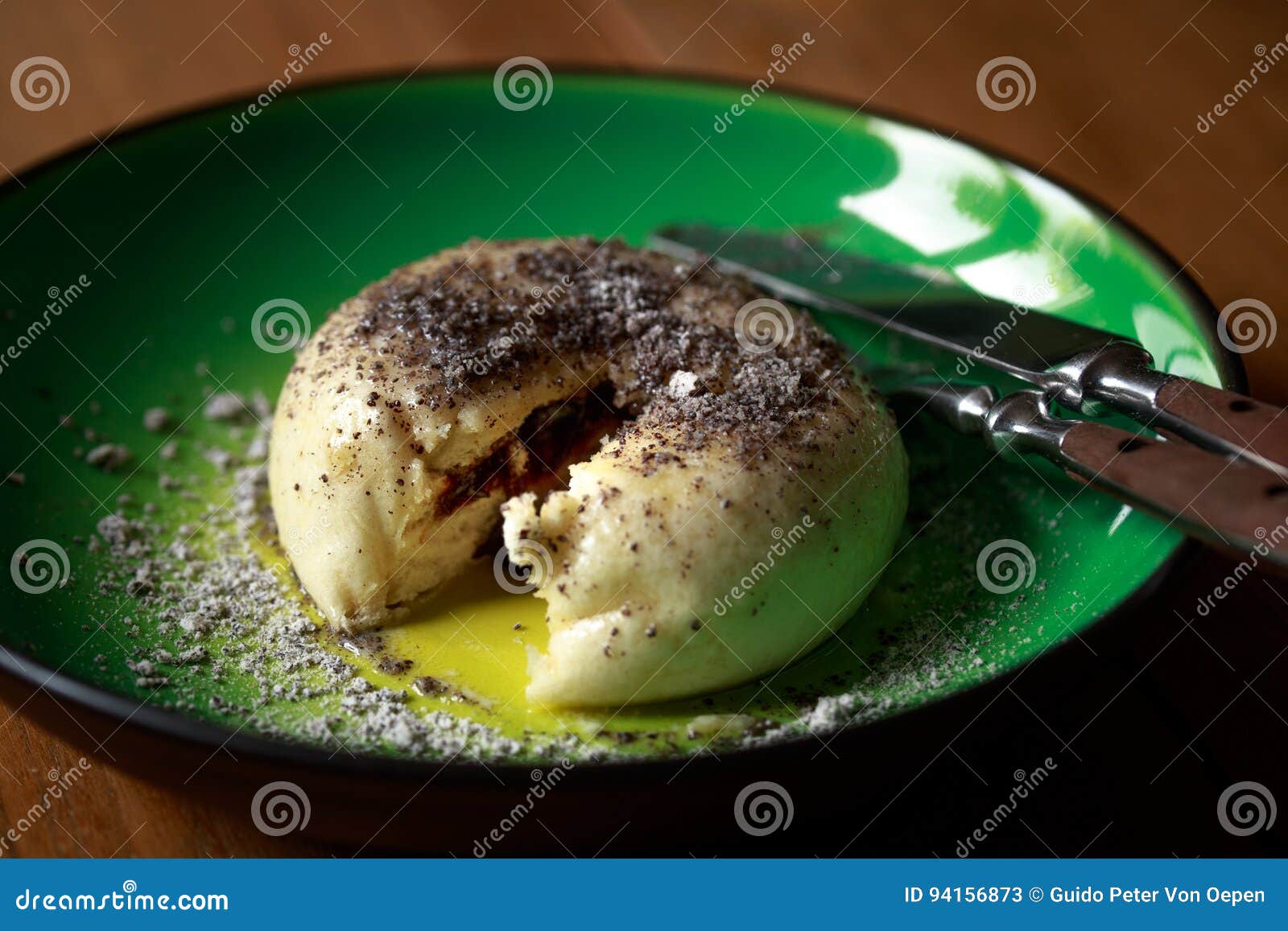 Traditional Yeast Dumpling with Plum and Poppy Stock Image - Image of ...