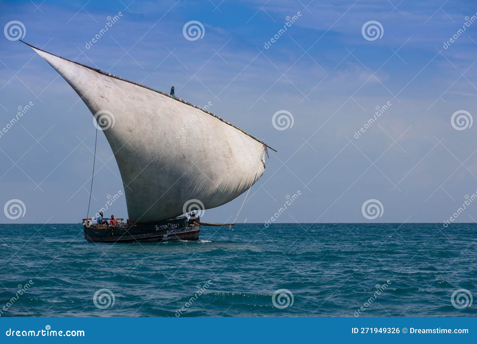 Traditional Big Zanzibar Boath on the Indian Ocean Stock Photo - Image ...