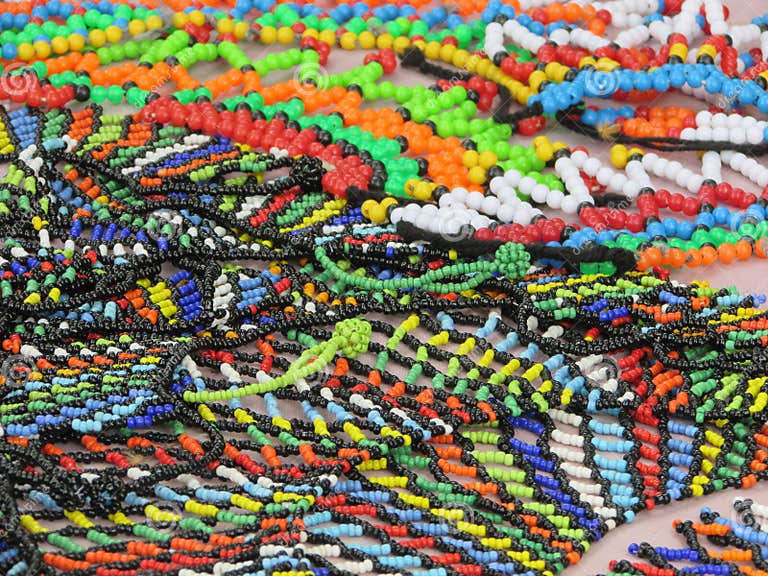 Traditional Zulu Bead Jewelery Sold at a Market in Durban South Africa 
