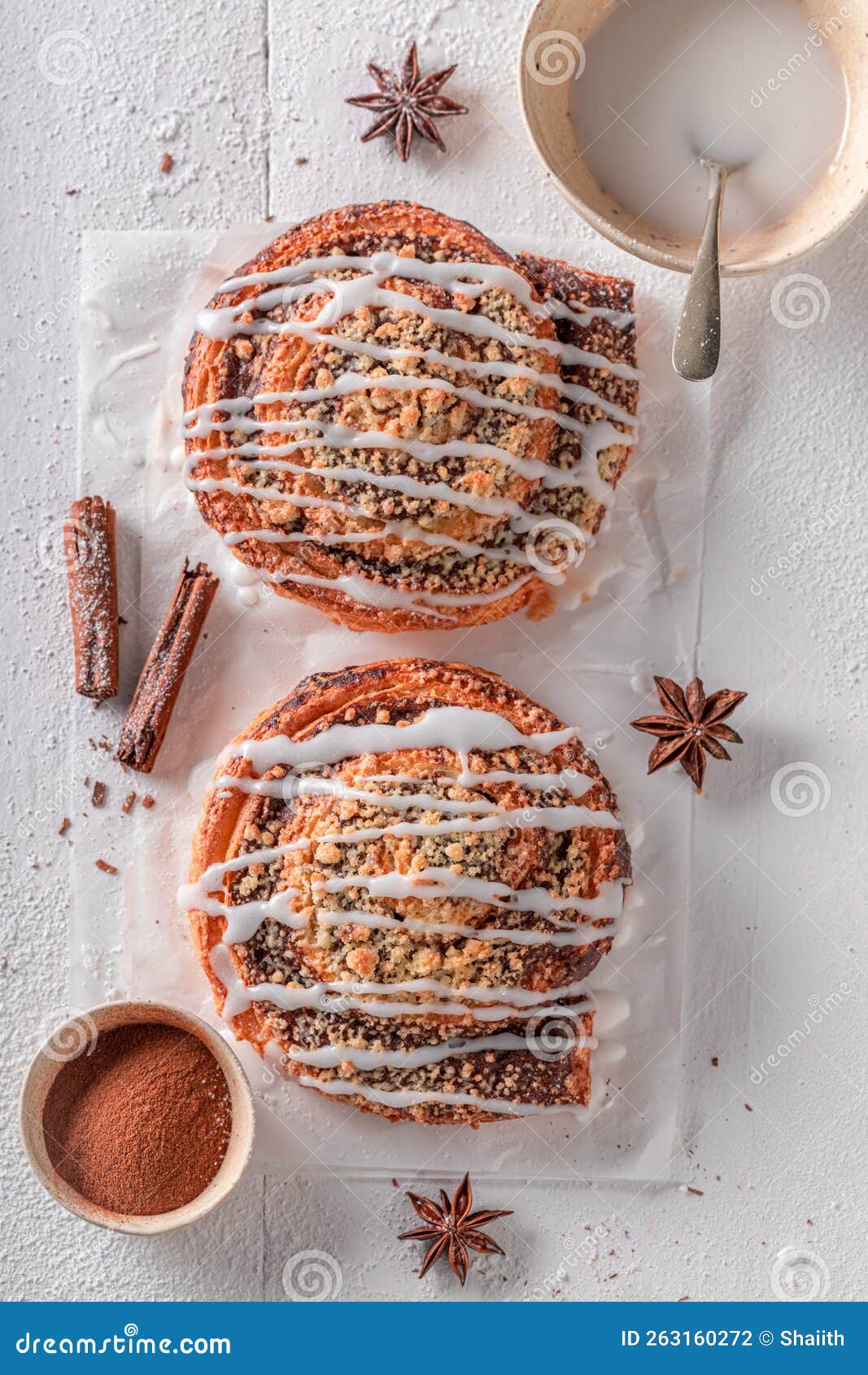 Traditionally and Fresh Cinnamon Yeast with Cinnamon and Sugar Stock Photo Image of bread