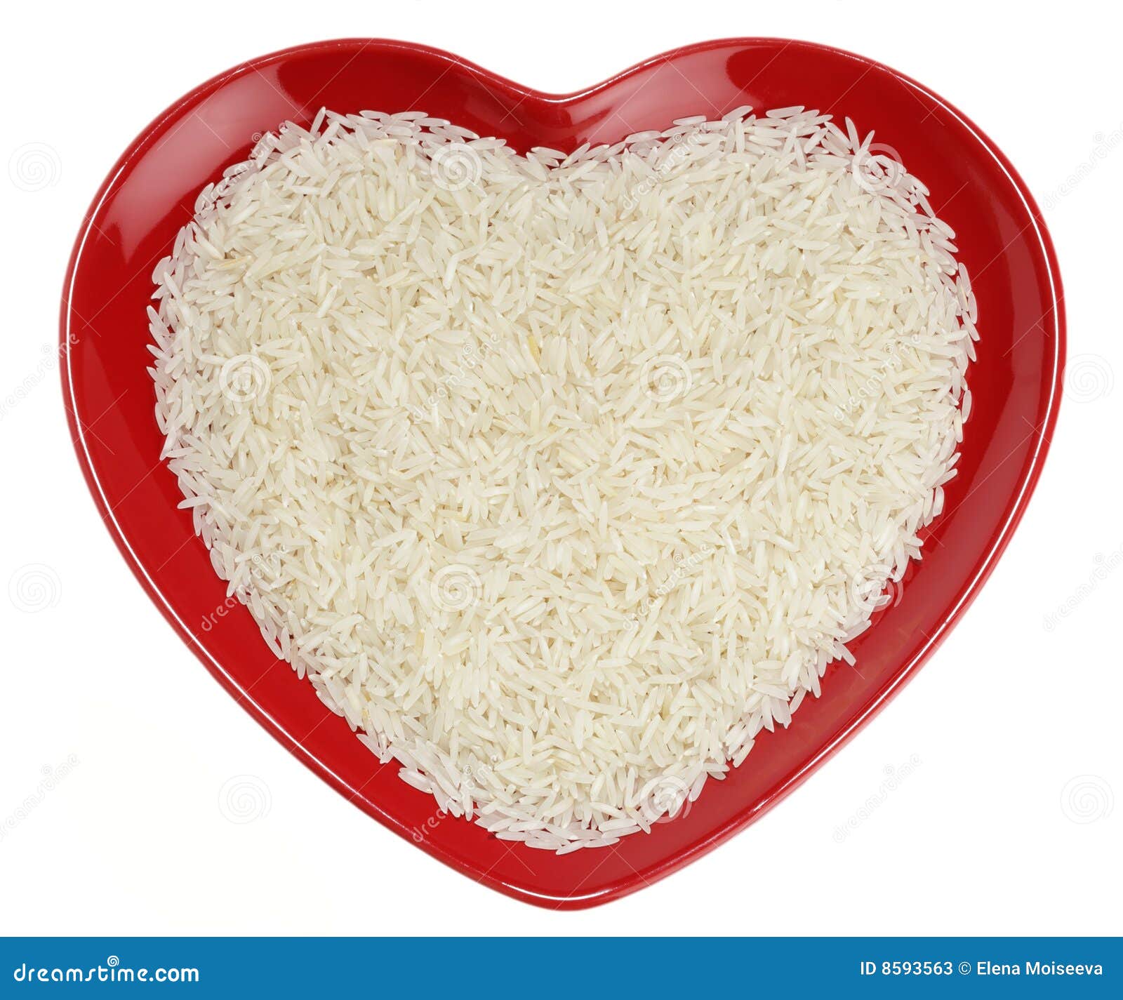 Traditionally Indian Basmati Rice in Red Heart Stock Image Image of