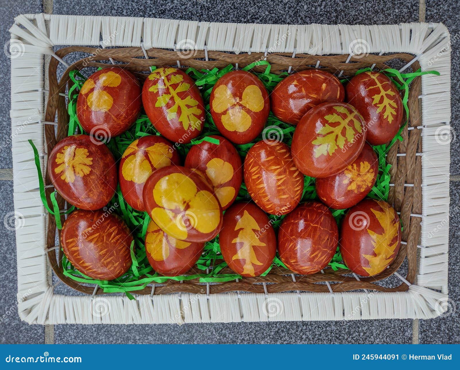 Traditionally Painted Easter Eggs in Maramures, Romania Stock Image