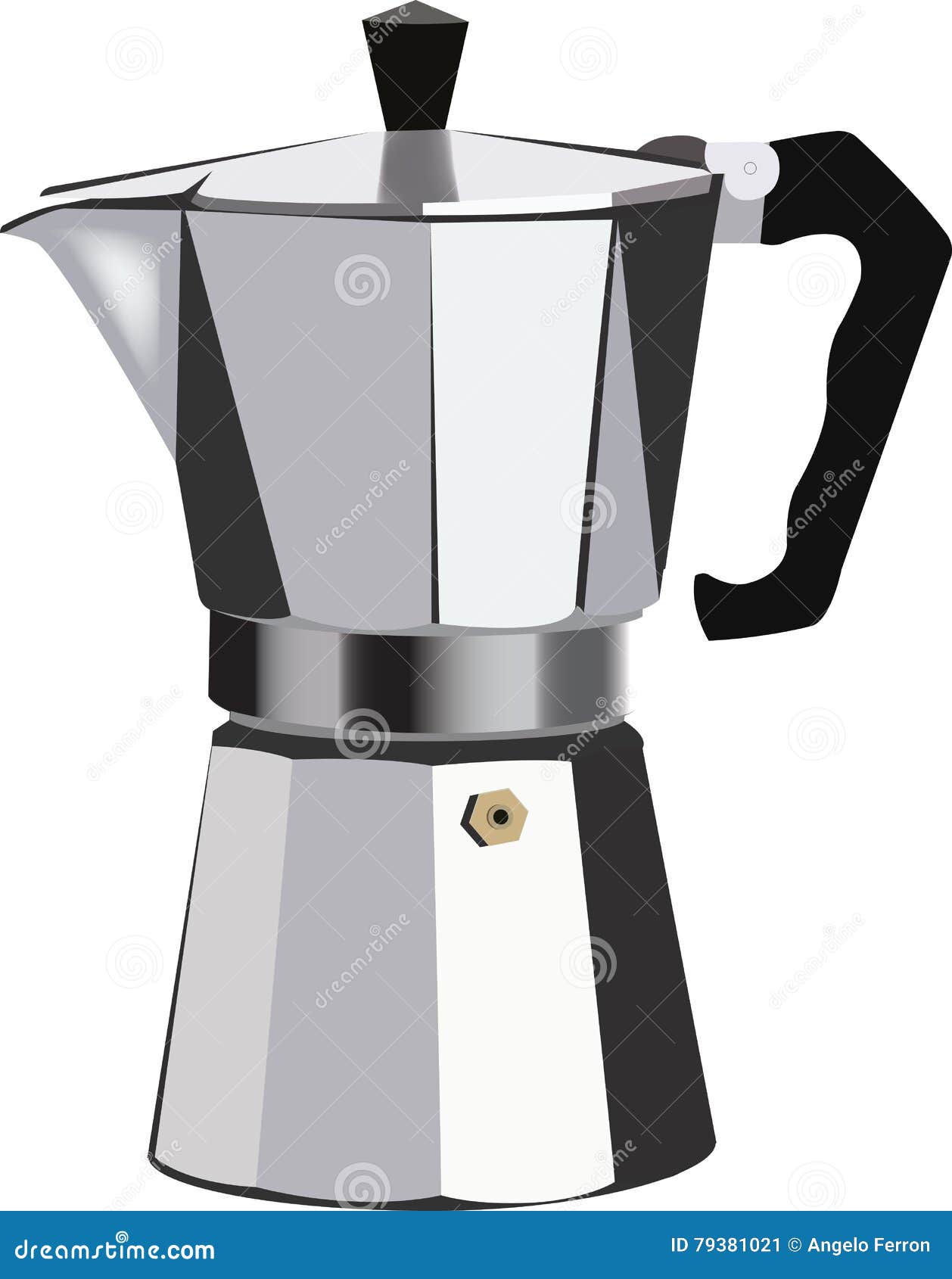 Politiek schudden ik ben trots Traditioneel Italiaans Koffiezetapparaat Vector Illustratie - Illustration  of koffie, omgekeerd: 79381021