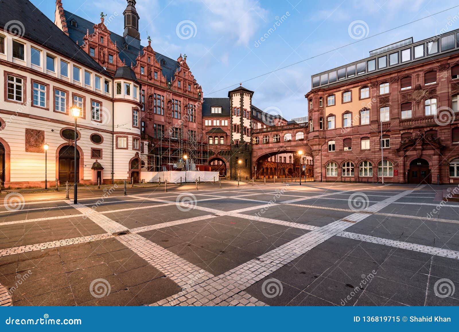 Traditionele gebouwen Frankfurt. Betimmerde stijl traditionele gebouwen van Frankfurt