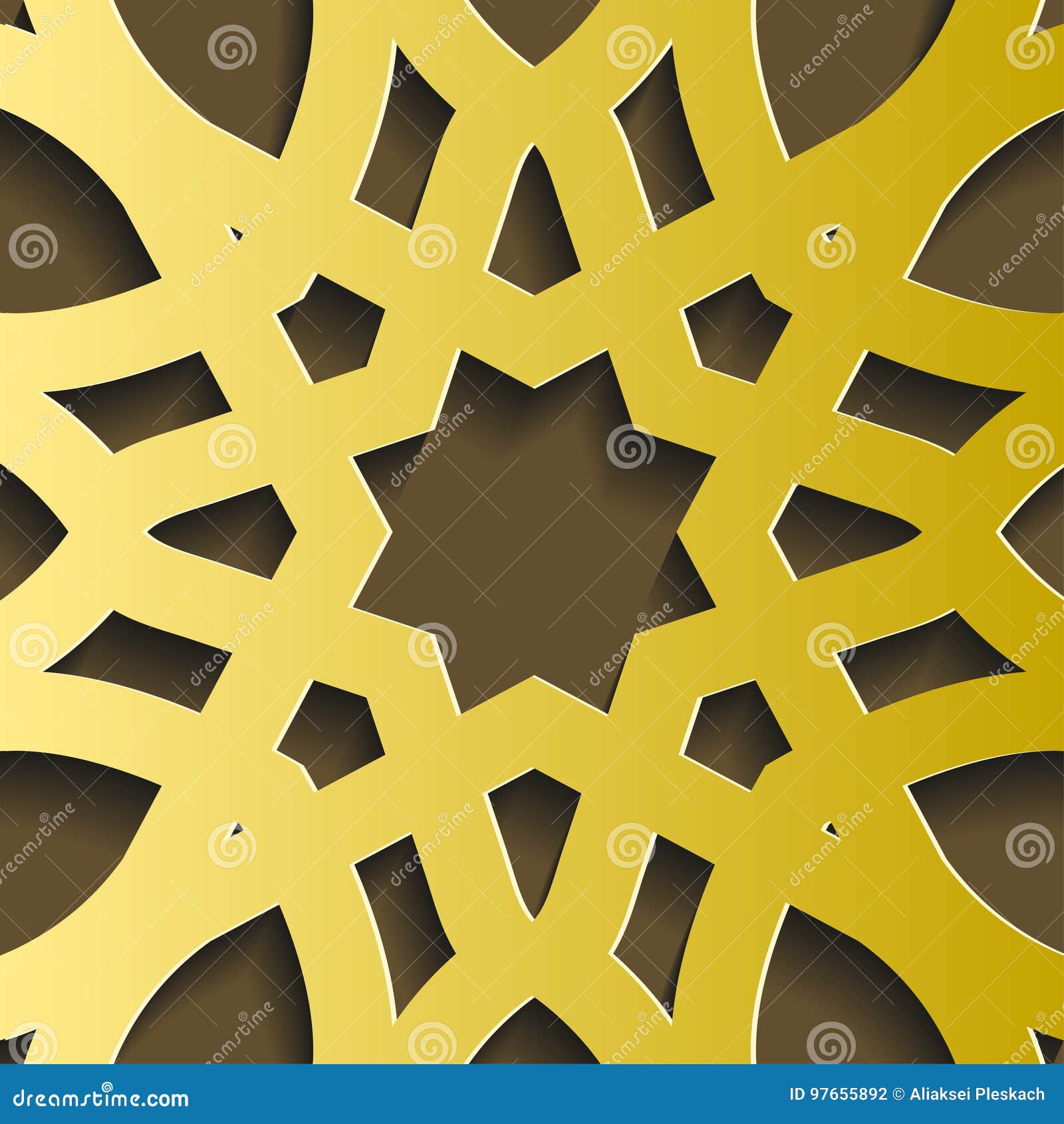 Traditionele geometrische decoratieve het patroon gouden stijl van het oosten Arabische patroonachtergrond Islamitische ornamentvector Perzisch motief