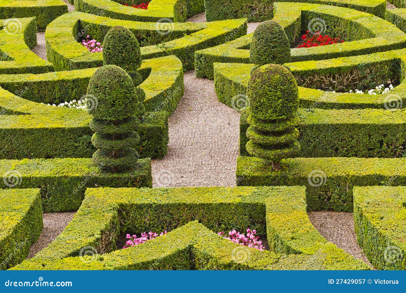Traditioneller Französischer Garten. Ziergarten. Stockbild Bild von