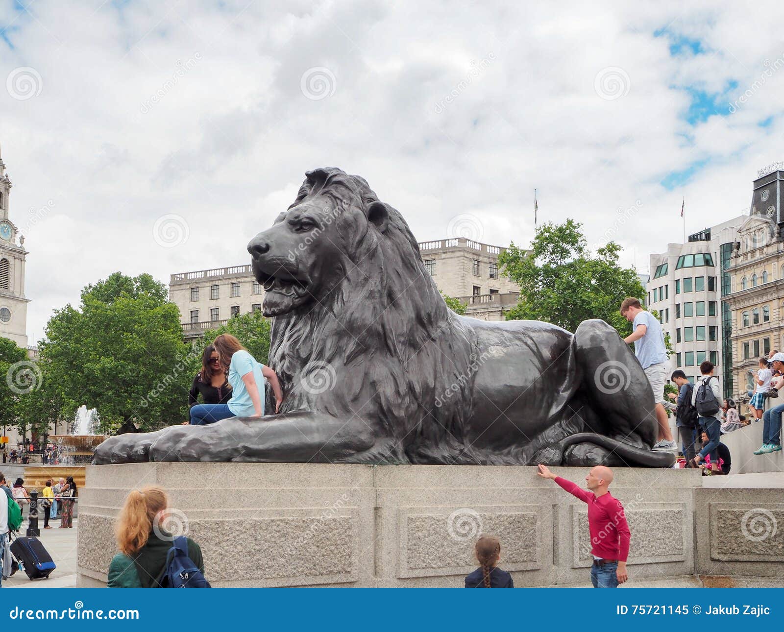 Trafalgar Square Lion Sculptures Known As Landseer Lions Editorial Image -  Image of edwin, london: 75721145