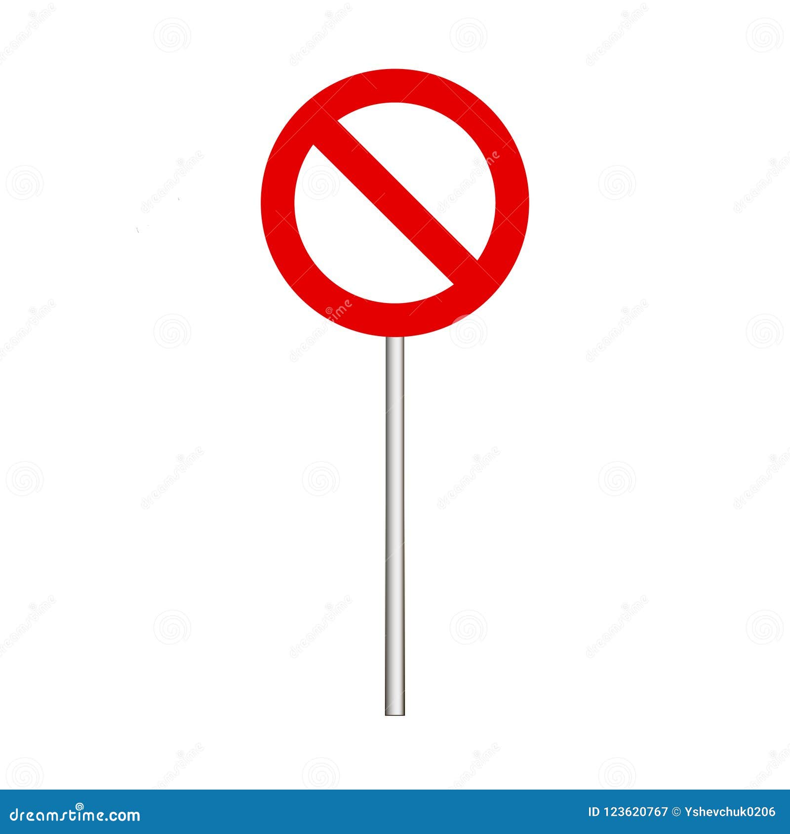 Traffic Ban Sign, Way Ban Sign. Red Circle Stock Vector Illustration
