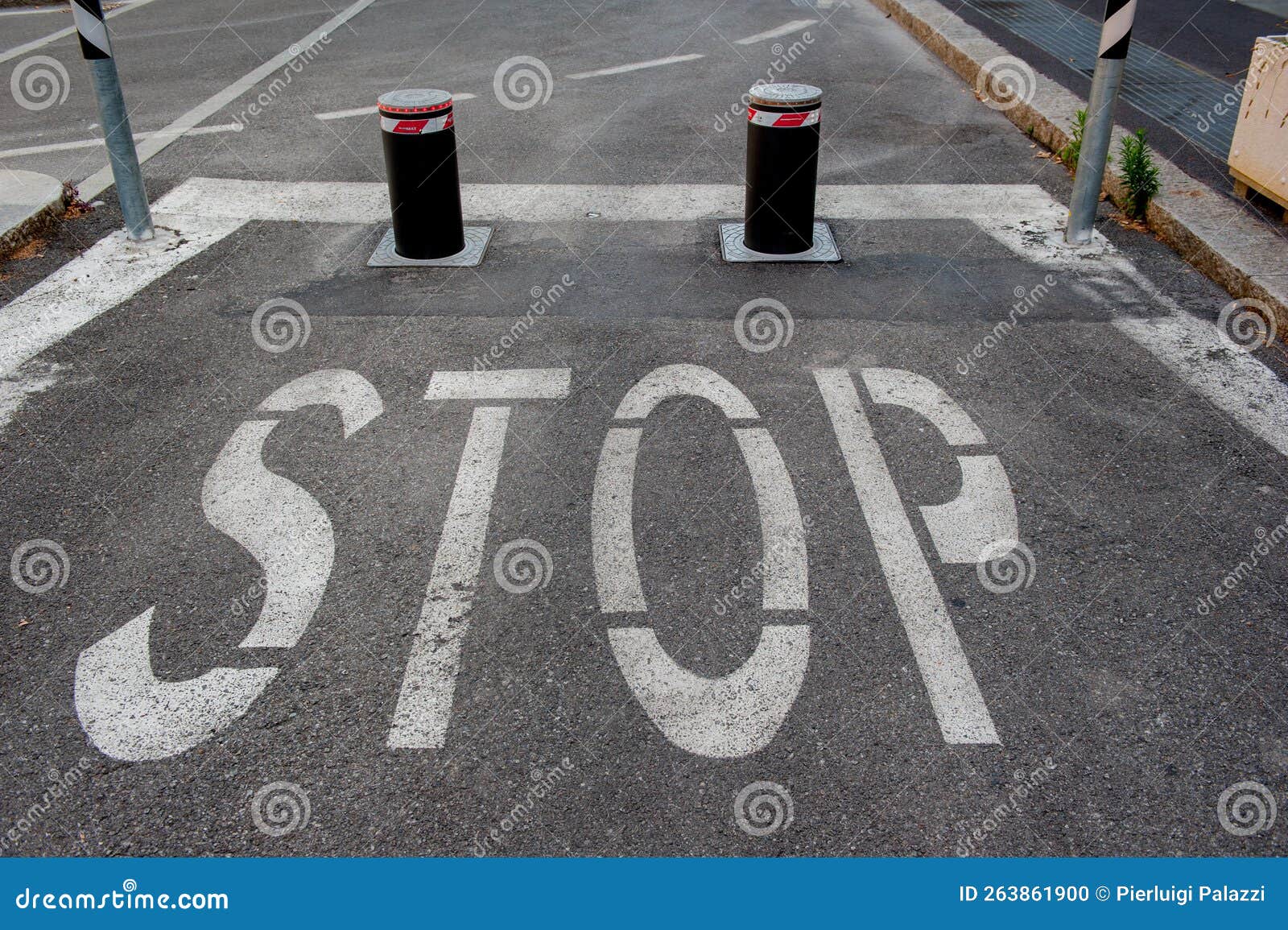 Retractable Pylon To Prevent Passing Cars Stock Photo Image of access