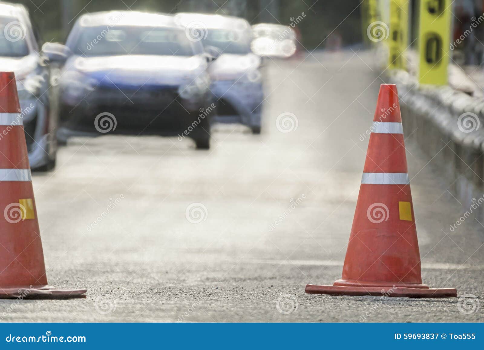 Traffic Cones in Race Car Track Stock Image Image of orange, asphalt