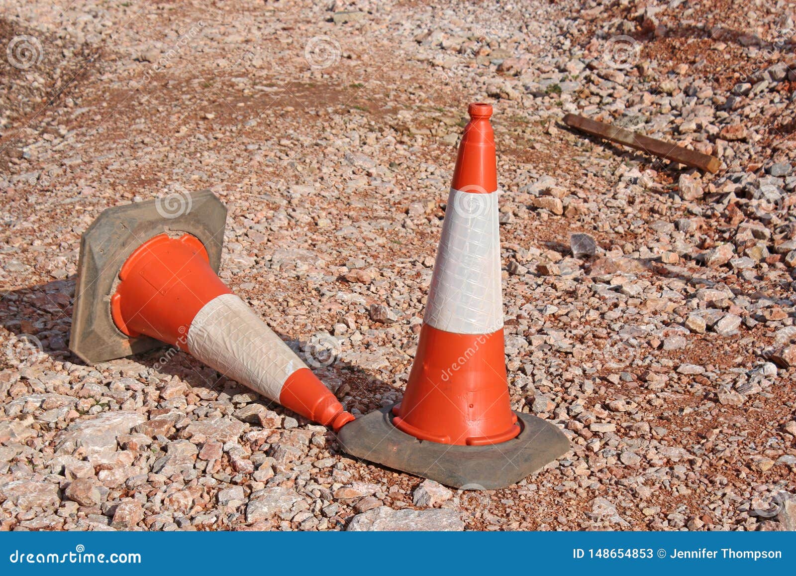 Traffic Cones on a Road Construction Site Stock Image Image of