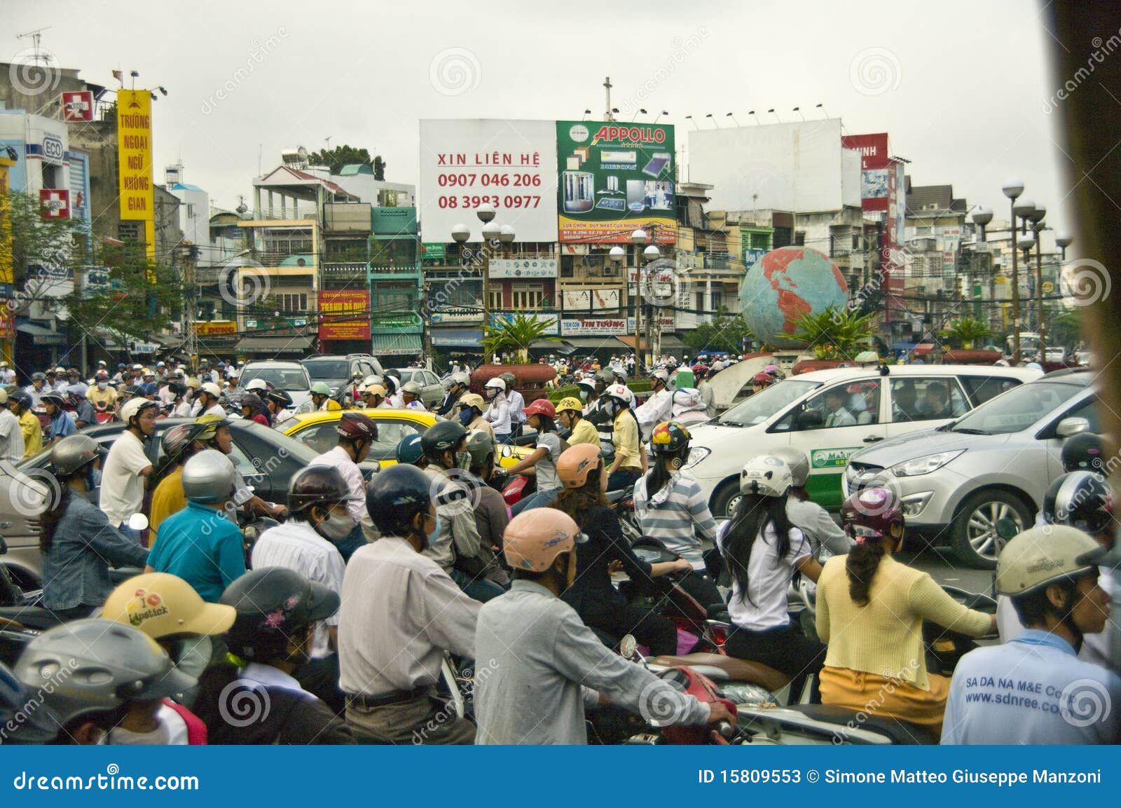 Crossing The Road In Vietnam Stock Photo - Download Image Now